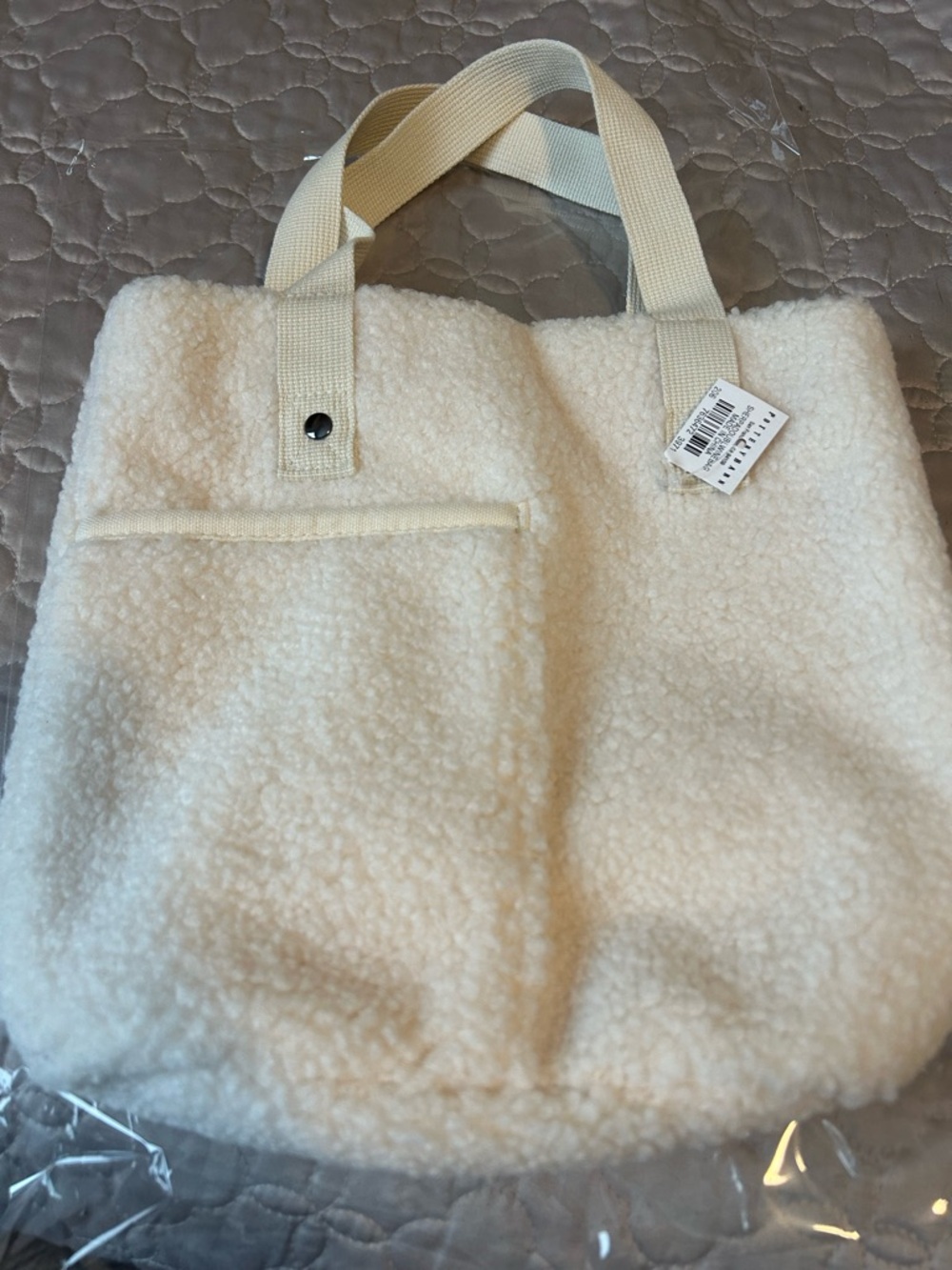 Pottery Barn Sherpa double wine gift bag